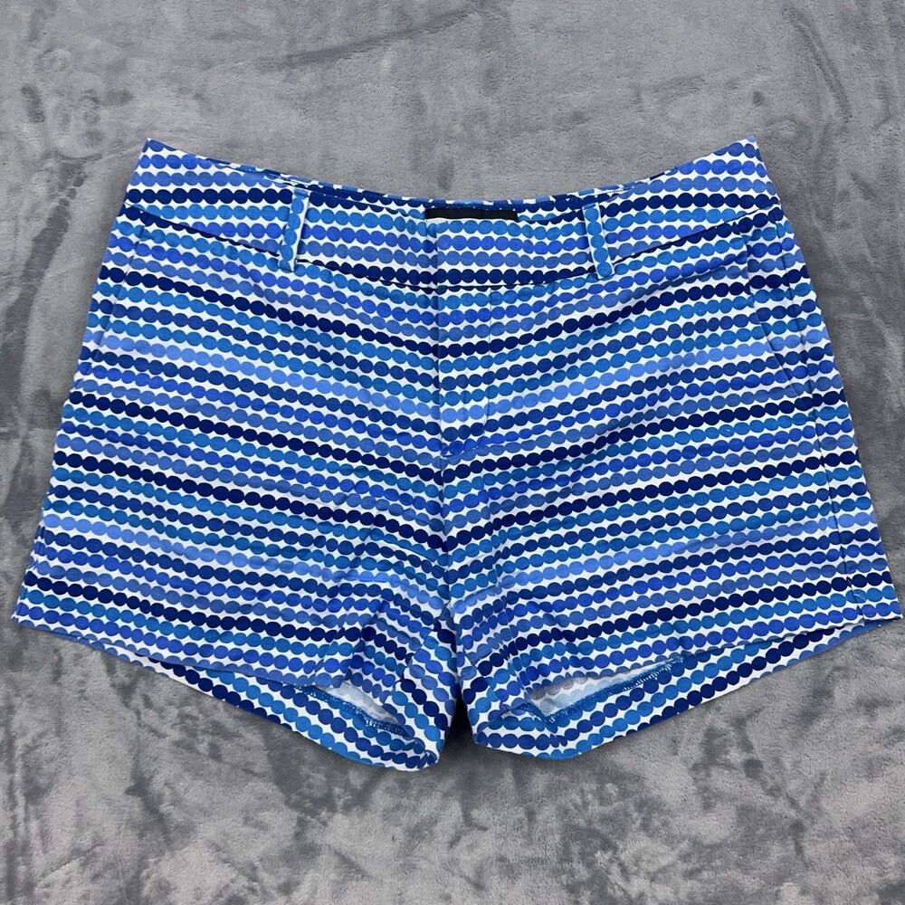 Banana Republic Marimekko Shorts Womens Sz 2 Blue Dot Print Stretch Hampton